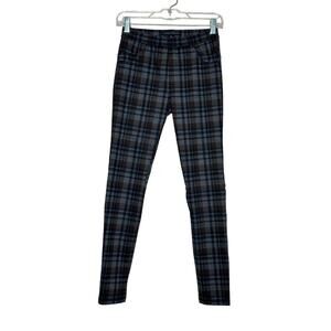 Sanctuary X Anthropologie black gray plaid pull on pants size XS